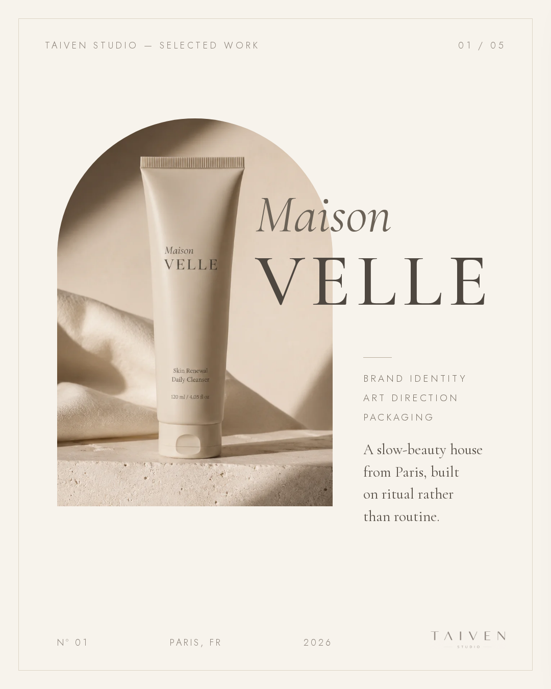 Maison Velle — slow-beauty concept board